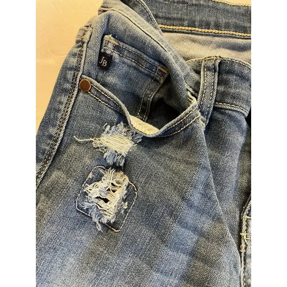 Judy Blue Jeans Womens 1/25 25x28.5 Blue Skinny Distressed Denim JB82109MD - Picture 3 of 16